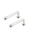 MARCA BLANCA Soporte para barrera modelo L - 2 unidades - Acero inoxid
