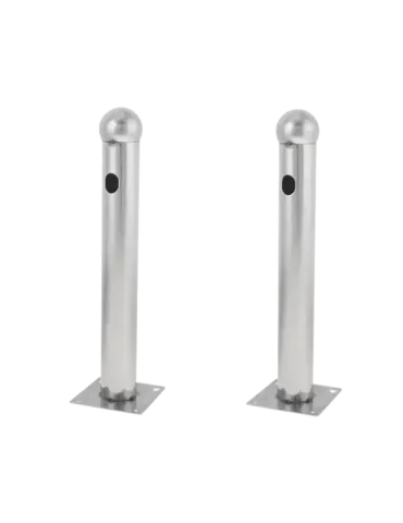 MARCA BLANCA Soporte para barrera modelo T - 2 unidades - Acero inoxid