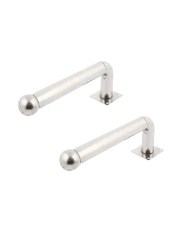 MARCA BLANCA Soporte para barrera modelo L - 2 unidades - Acero inoxid