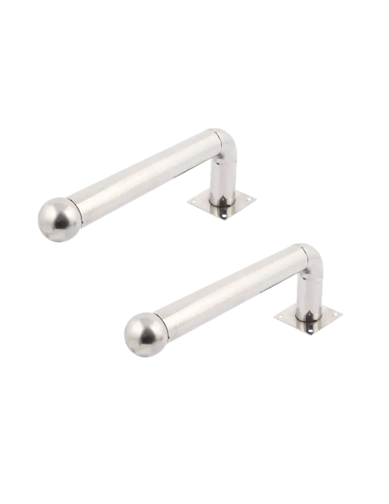 MARCA BLANCA Soporte para barrera modelo L - 2 unidades - Acero inoxid