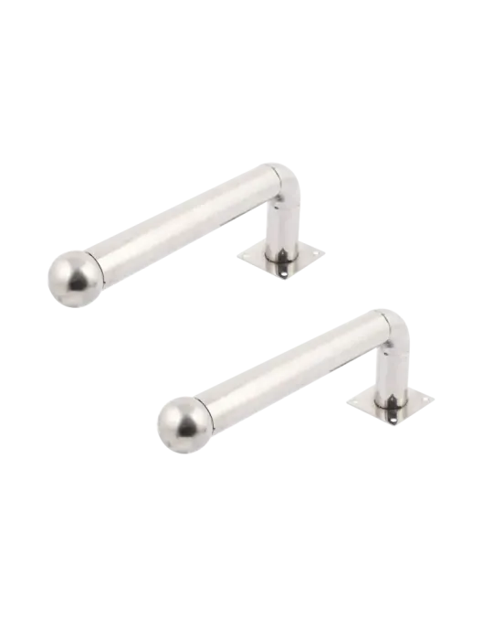 MARCA BLANCA Soporte para barrera modelo L - 2 unidades - Acero inoxid