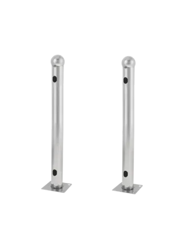 MARCA BLANCA Soporte para barrera modelo T - 2 unidades - Acero inoxid
