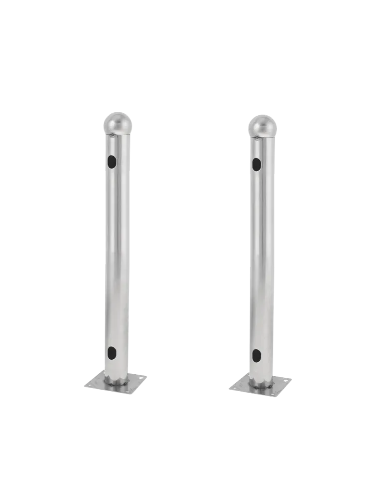 MARCA BLANCA Soporte para barrera modelo T - 2 unidades - Acero inoxid