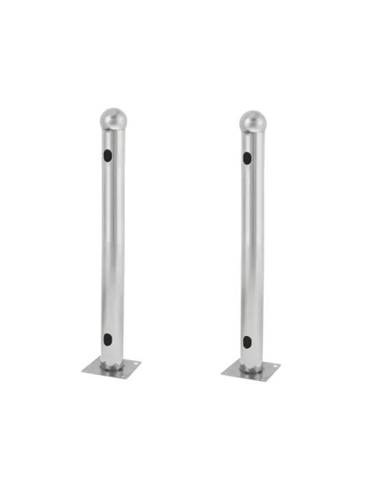 MARCA BLANCA Soporte para barrera modelo T - 2 unidades - Acero inoxid
