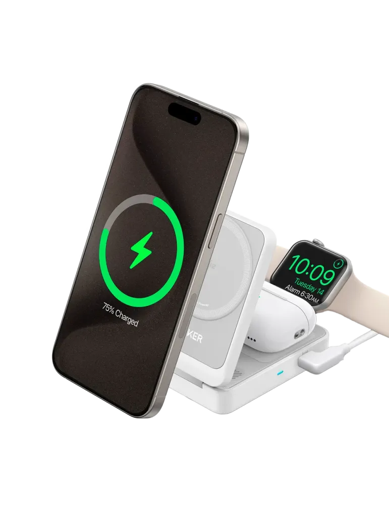 ANKER Cargador inalámbrico 3 en 1 Anker - Tecnología Magsafe - Carga r