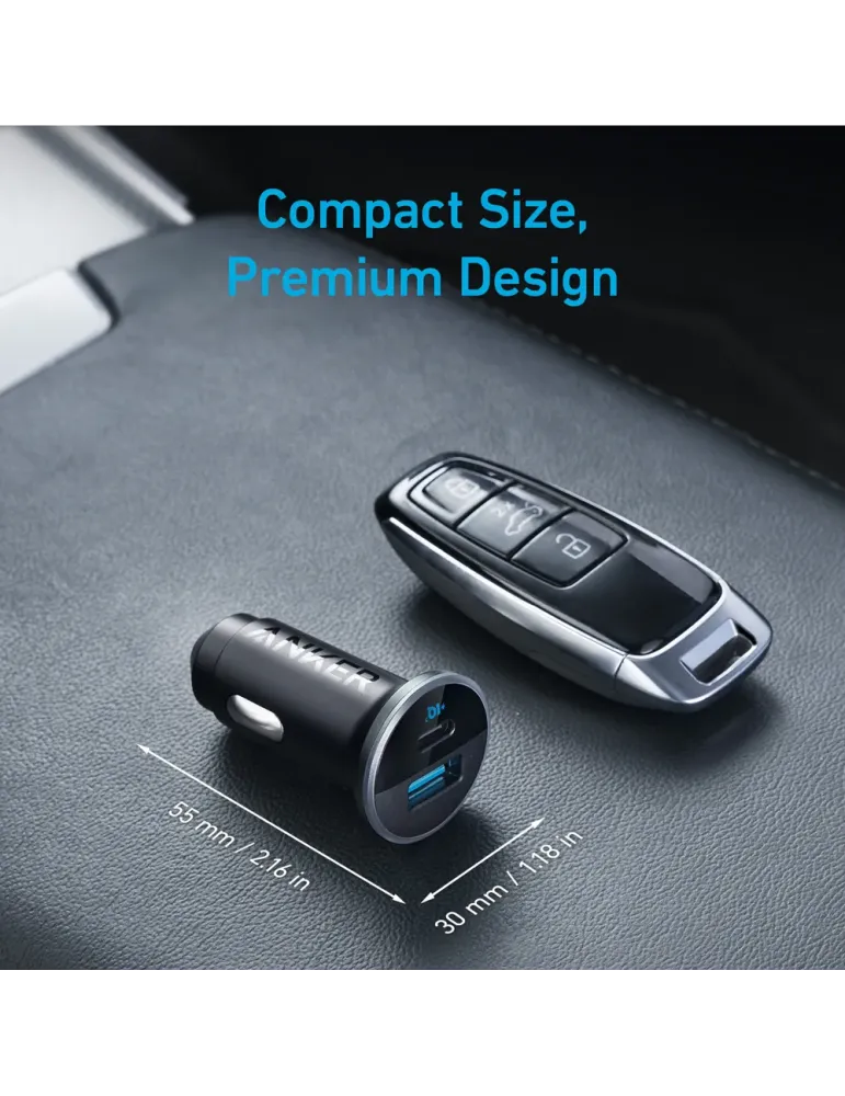Anker - Mechero coche - Potencia 52.5W - Carga rápida 30W | Tecnología