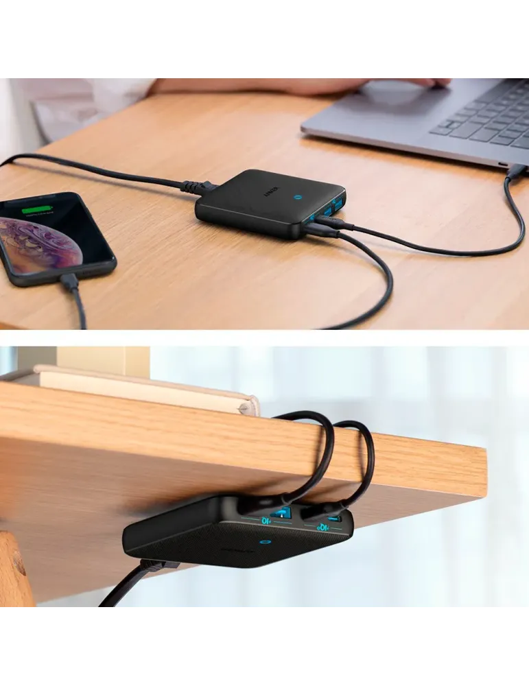 Anker - Cargador de escritorio - Carga rápida 65W - Salidas 2x USB-C,