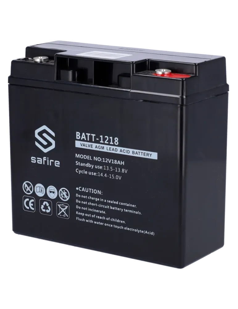 SAFIRE Batería recargable - Tecnología plomo ácido AGM - Voltaje 12 V