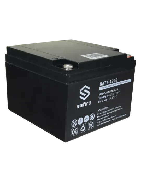 SAFIRE Batería recargable - Tecnología plomo ácido AGM - Voltaje 12 V