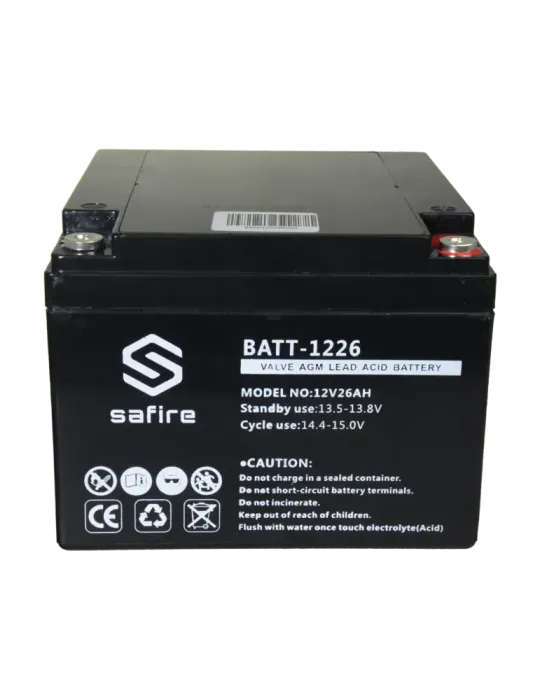 SAFIRE Batería recargable - Tecnología plomo ácido AGM - Voltaje 12 V