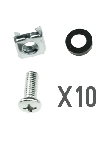 MARCA BLANCA Tornillería - Apto para racks - Métrica M6 - 10 unidades
