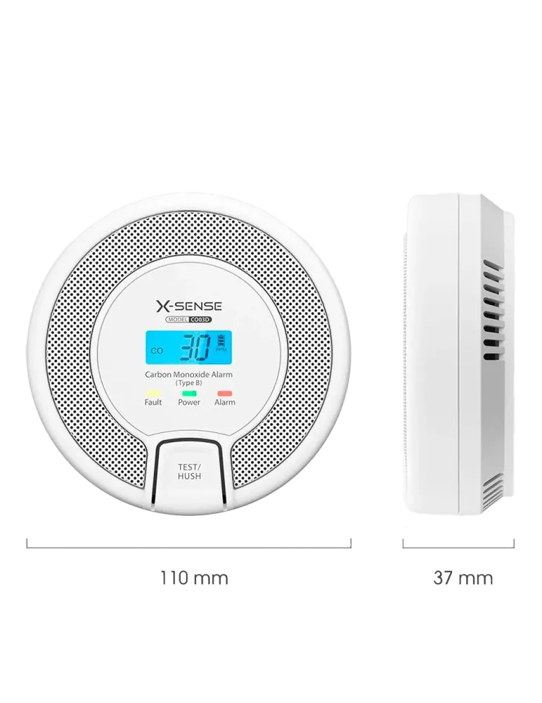 X-SENSE Detector de CO autónomo X-Sense - Batería reemplazable - Indic