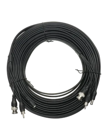 SAFIRE Cable combinado RG59 + Audio + DC - Mini RG59 con conector BNC