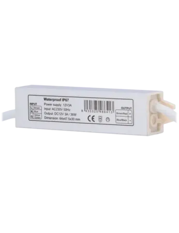 MARCA BLANCA Fuente de alimentación - Salida DC 12 V, 3 A - Salida AC