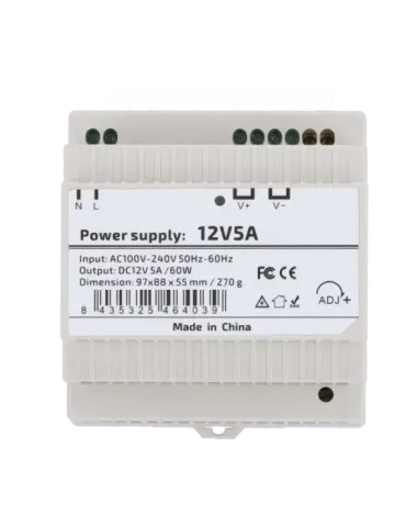 MARCA BLANCA Fuente de alimentación - Salida DC 12 V 5 A / 60 W - Volt