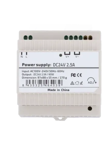 MARCA BLANCA Fuente de alimentación - Salida DC 24 V 2.5 A / 60 W - Vo