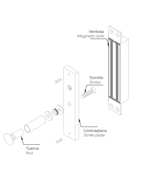 DORCAS Ventosa electromagnética Dorcas - Para puerta sencilla - Fuerza