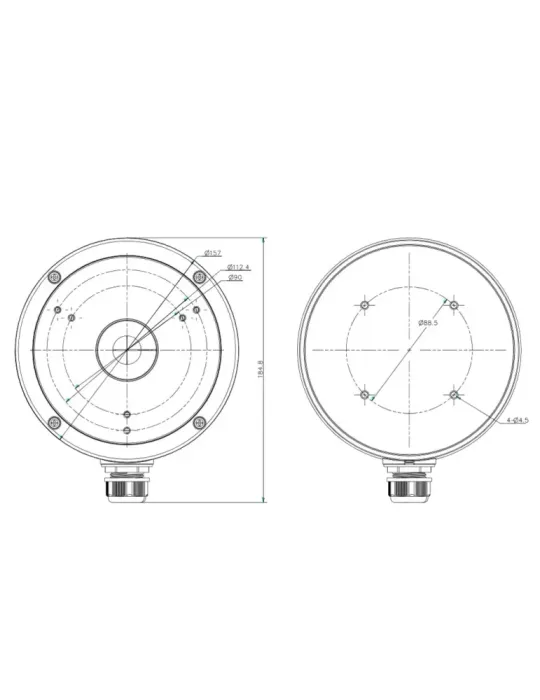 HIKVISION Caja de conexiones - Para cámaras domo - Apto para uso exter