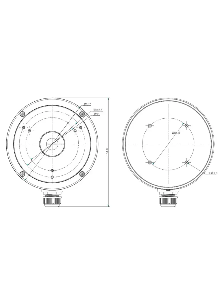 HIKVISION Caja de conexiones - Para cámaras domo - Apto para uso exter