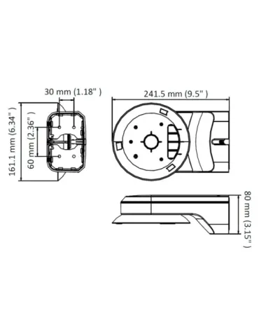 HIKVISION Soporte de pared - Apto para PTZ - Color blanco - Material e