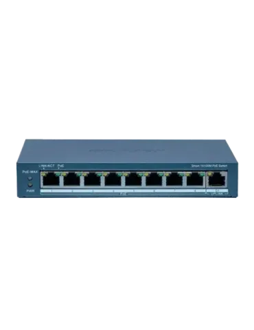 Hikvision Switch PoE Gestionable - 8 puertos PoE 802.3af/at + 1 Uplink