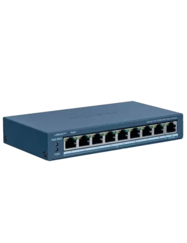 Hikvision Switch PoE Gestionable - 8 puertos PoE 802.3af/at + 1 Uplink