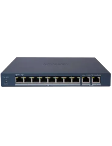 Hikvision PoE Switch Gestionable - 8 puertos PoE 802.3af/at + 2 Uplink