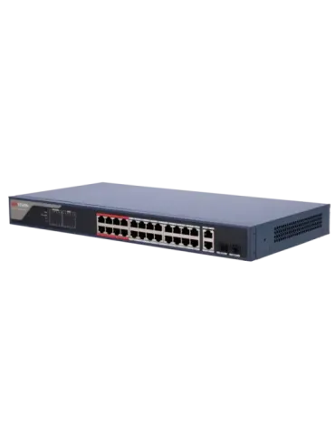 HIKVISION Switch PoE Hikvision - 24 puertos RJ45 FE + 2 puertos Gigabi