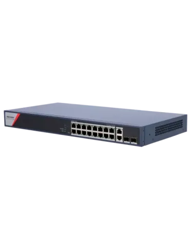 HIKVISION Switch PoE Hikvision - 16 puertos RJ45 GE + 2 puertos Gigabi