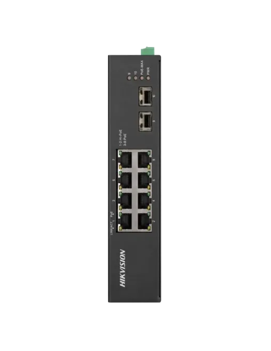 Hikvision Switch PoE No gestionable Industrial - 8 puertos Ethernet RJ