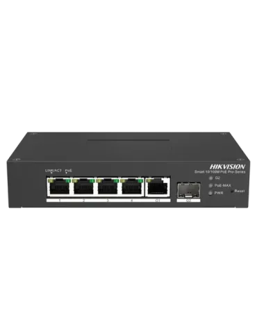HIKVISION Switch PoE Hikvision - 4 puertos RJ45 FE + 1 puerto Gigabit