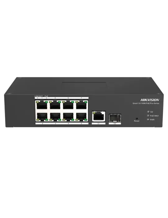 HIKVISION Switch PoE Hikvision - 8 puertos RJ45 FE + 1 puerto Gigabit