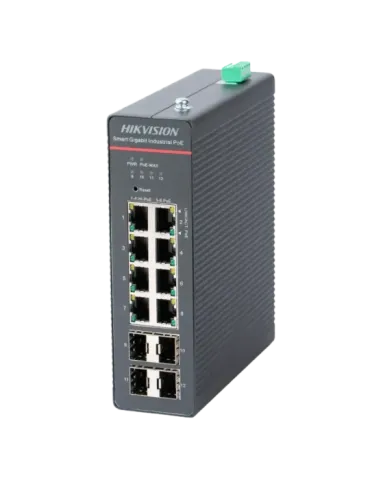 Hikvision Switch Industrial PoE Cloud Capa 2 - 8 puertos PoE+ Gigabit
