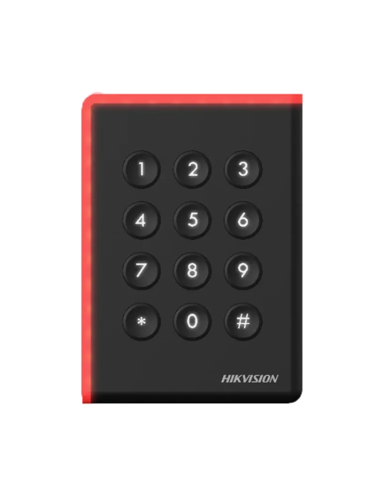 HIKVISION Lector de acceso - Acceso por tarjeta MF DESFire y PIN - Ind