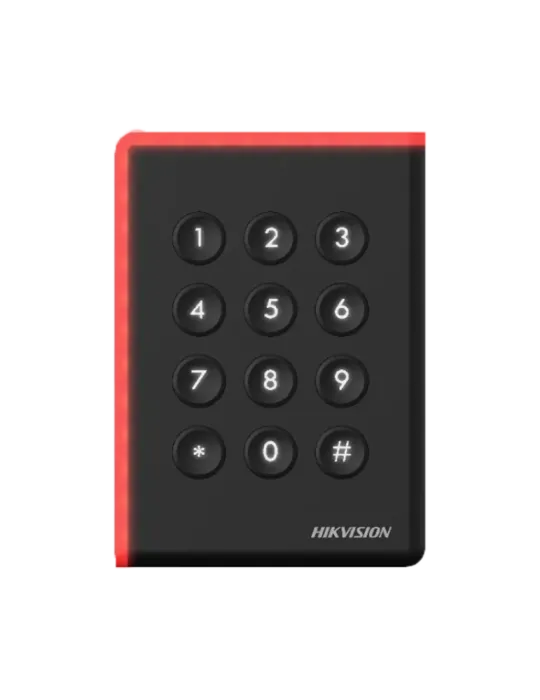 HIKVISION Lector de acceso - Acceso por tarjeta MF DESFire y PIN - Ind