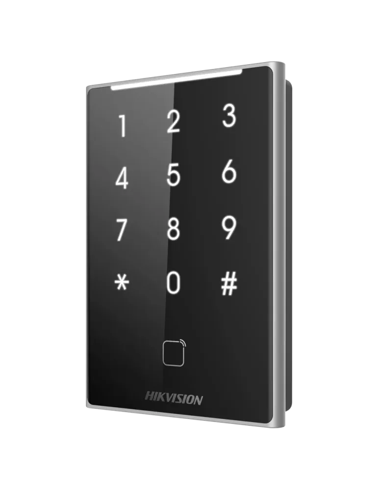 HIKVISION Lector de acceso - Acceso por tarjeta MF DESFire y PIN - Ind