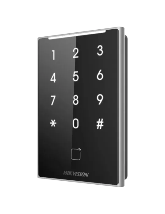HIKVISION Lector de acceso - Acceso por tarjeta MF DESFire y PIN - Ind