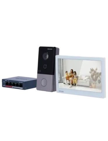 HIKVISION Kit de videoportero - Tecnología IP y WiFi | Switch PoE - Pl