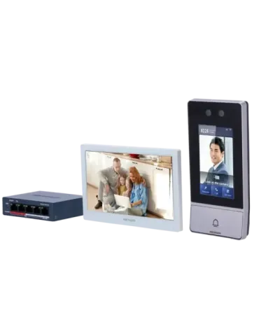 HIKVISION Kit de videoportero - Tecnología IP y WiFi | Switch PoE - Pl