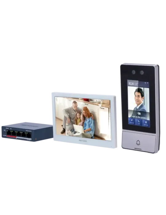 HIKVISION Kit de videoportero - Tecnología IP y WiFi | Switch PoE - Pl