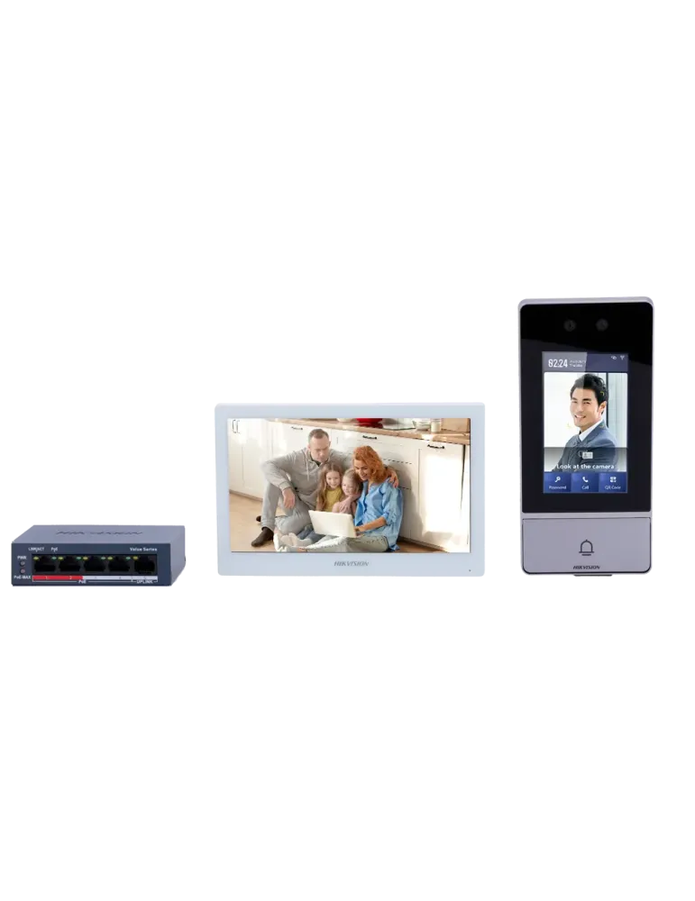 HIKVISION Kit de videoportero - Tecnología IP y WiFi | Switch PoE - Pl