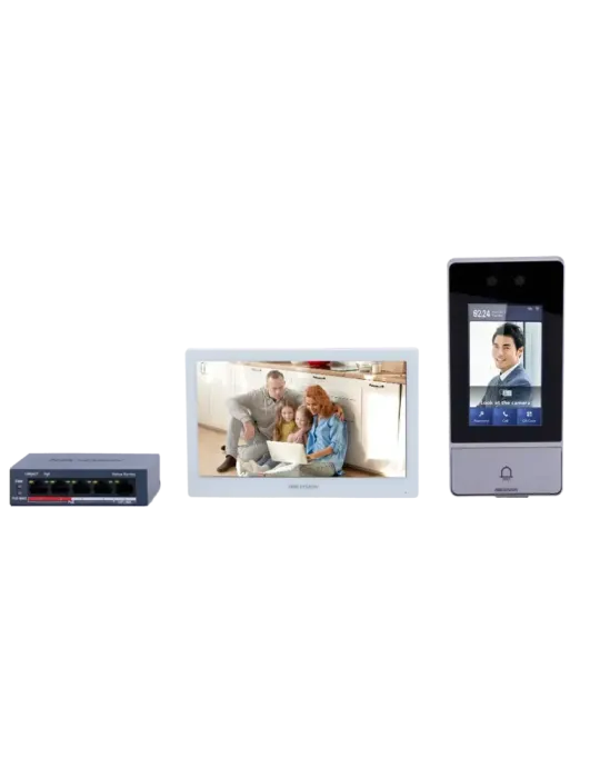 HIKVISION Kit de videoportero - Tecnología IP y WiFi | Switch PoE - Pl