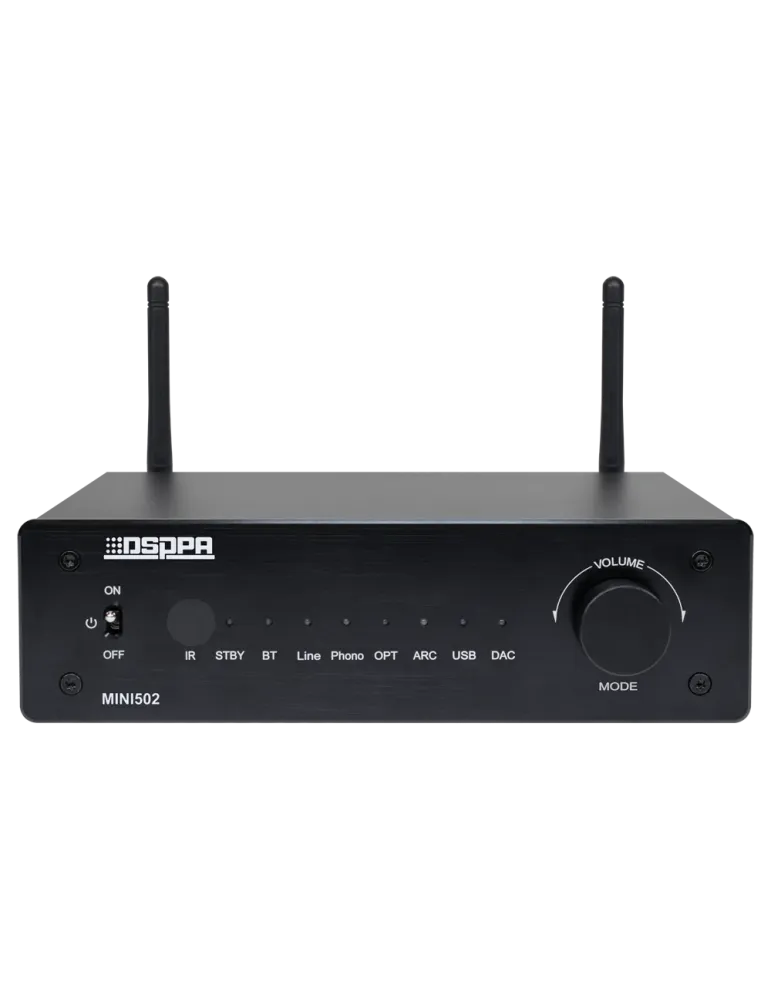 DSPPA Amplificador reproductor - 2 x 50W - Conexión Bluetooth dual - R