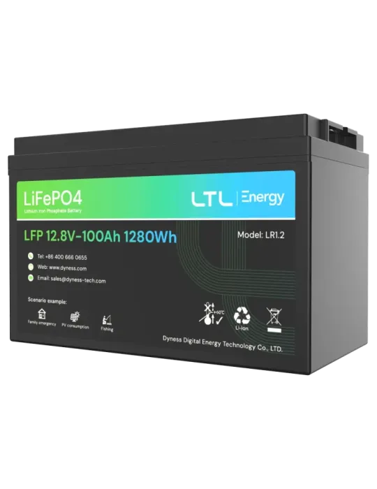 DYNESS Batería estacionaria - Capacidad 1280Wh - LiFePO4 12V / 100Ah -