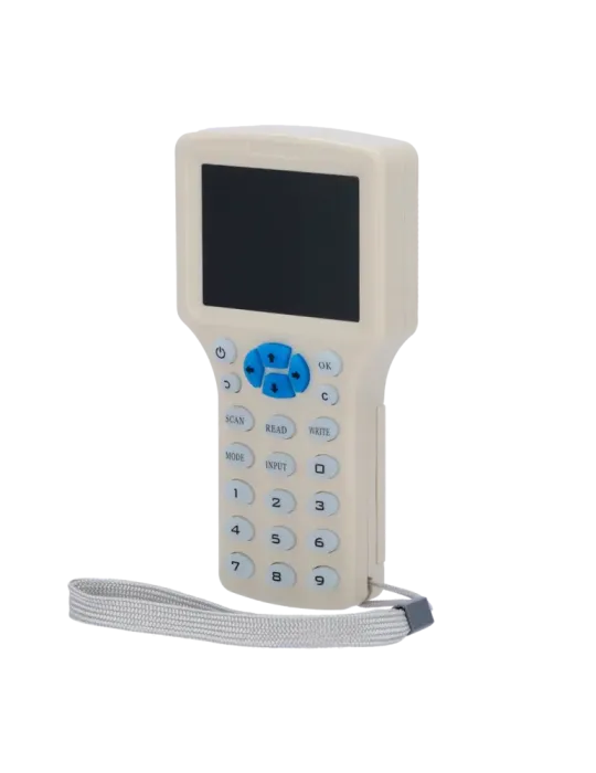 CARDCUBE Lector-escritor de tarjetas RFID - Pantalla 3″ TFT y teclado