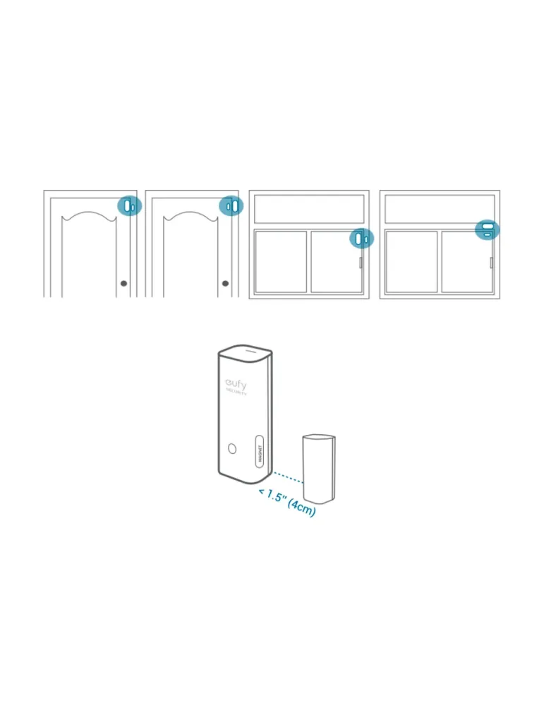EUFY Sensor de apertura Eufy by Anker - Inalámbrico 868 MHz - Compatib