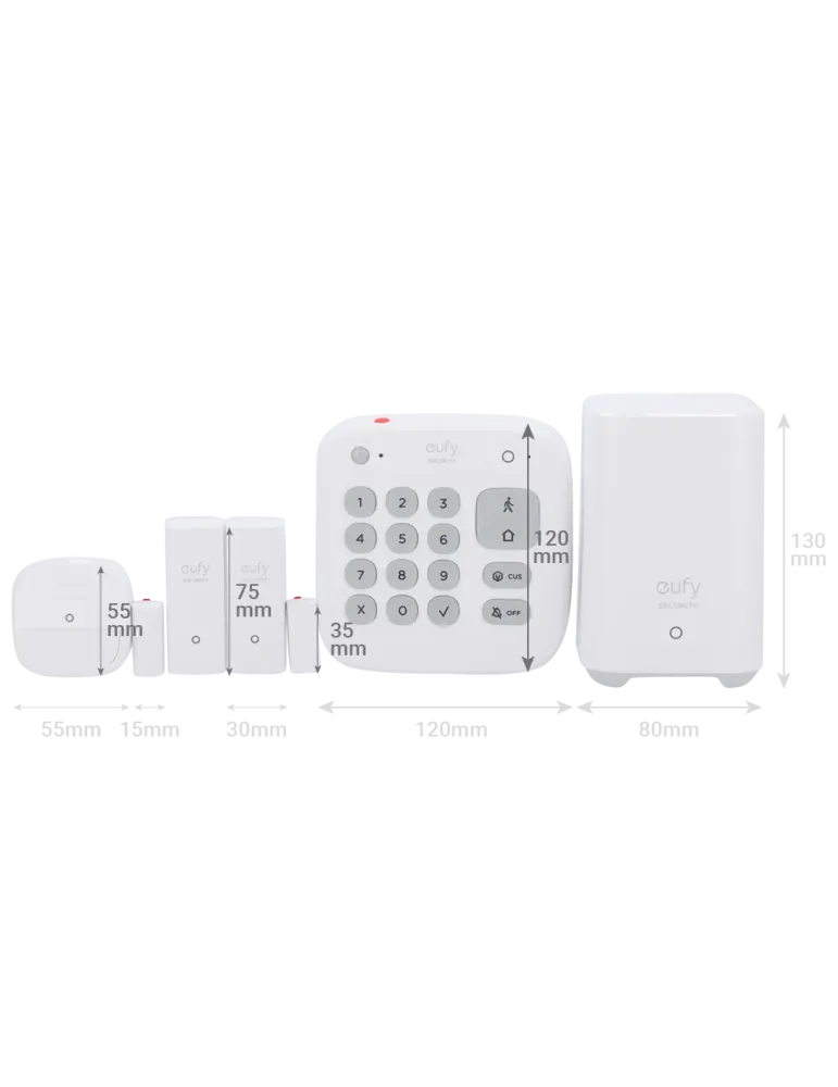 EUFY Kit de alarma Eufy by Anker - HomeBase WiFi/LAN/RF - Teclado inde
