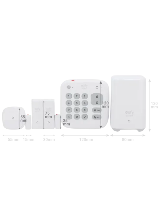 EUFY Kit de alarma Eufy by Anker - HomeBase WiFi/LAN/RF - Teclado inde