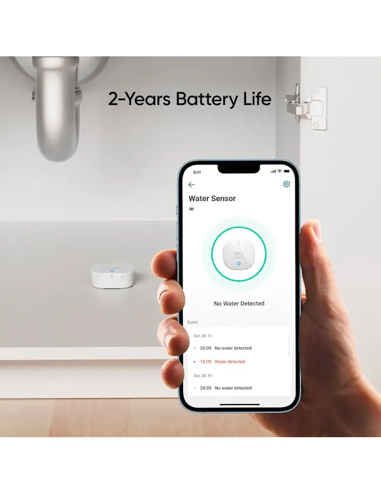 EUFY Sensor de inundación y congelación Eufy - Inalámbrico 868 MHz - C