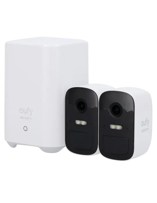 EUFY Kit 2 Cámaras + 1 HomeBase Eufy by Anker - 1080p / 6700 mAh / Sen